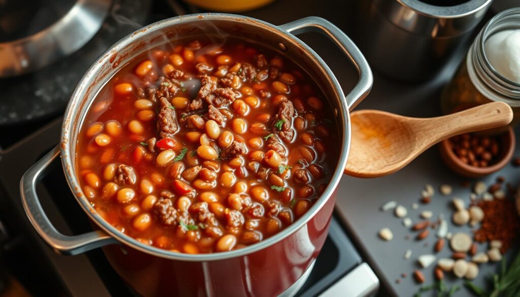 Cooking baked beans