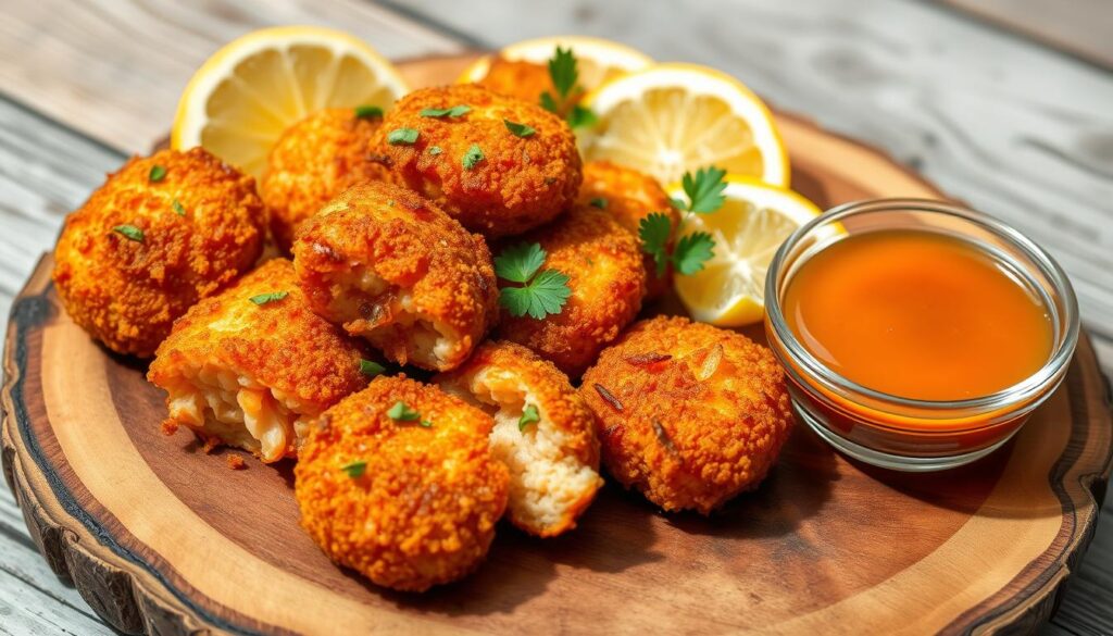 Crispy salmon bites