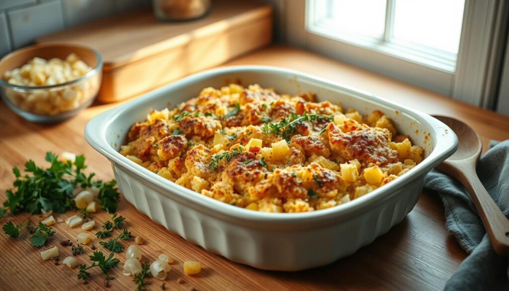 Homemade cornbread dressing for chicken